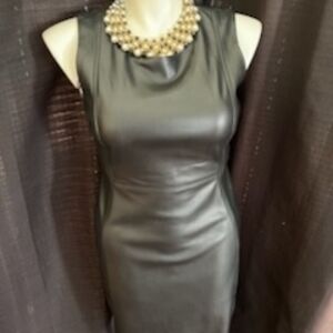 Calvin Klein Black Leather Mini Dress